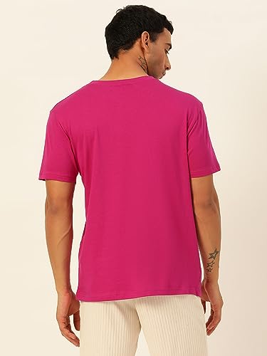 Image of Solid Soft Cloth Round Neck Cotton Relaxed Fit T Shirt