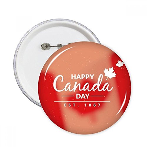Badge rond Maple Leaf Heureux Canada Day lot de 5 broches décoratives multicolores pour vêtements