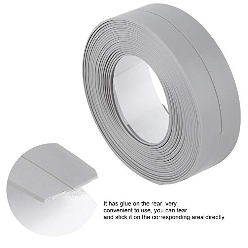 Tape Caulk Strip, 3.2 M PVC Zelfklevende Waterdichte Afdichtstrip voor Aanrecht Wc Badkamer Douche Bad Vloer Muur Rand Beschermen(22mm*3.2M-Grijs) - Afbeelding 5