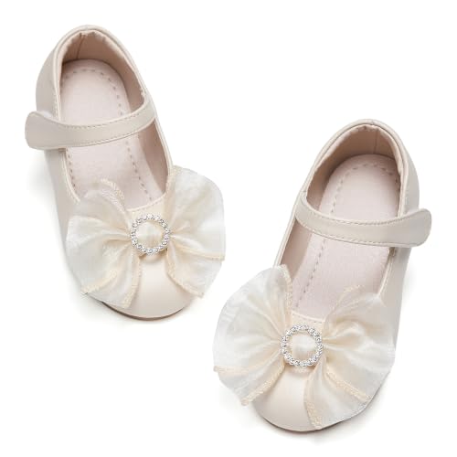 Image of GINFIVE Toddler Girls Dress Shoes Little Girls Mary Janes Ballerina Flats Shoes Toddler