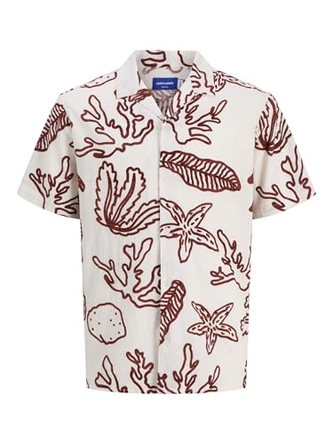 JACK & JONES Camisa Hawaiana de Corte Holgado para Hombre, Cloud Dancer, XL