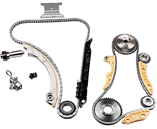 Engine Timing Chain Kit, ECCPP Automotive Replacement Timing Parts without Water Pump Sets for 2008-2015 for Chevrolet Malibu Equinox for Buick L4 2.0L 2.2L 2.4L-Replace # 12680750 9-4201S 9-4201SX