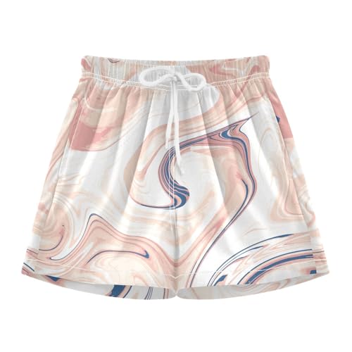 GuoChe Boys Swimming Shorts Youth Teen Quick Dry Boys Board Shorts Swimwear with Pocket Beige Cream