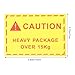 ULTECHNOVO 100pcs Heavy Object Warning Stickers Adhesive Shipping Labels for Caution Over Decals for Safety Operations Logistics Shipping Industries