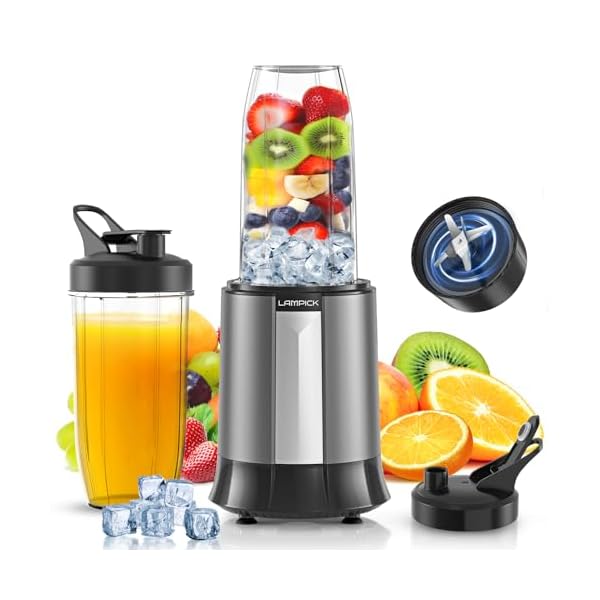 Smoothie Blender, 1300W Personal Blender for Smoothies, Shakes and Nutrient Extractions with 2pcs BPA-Free 27oz Portable Blender To-Go Bottles