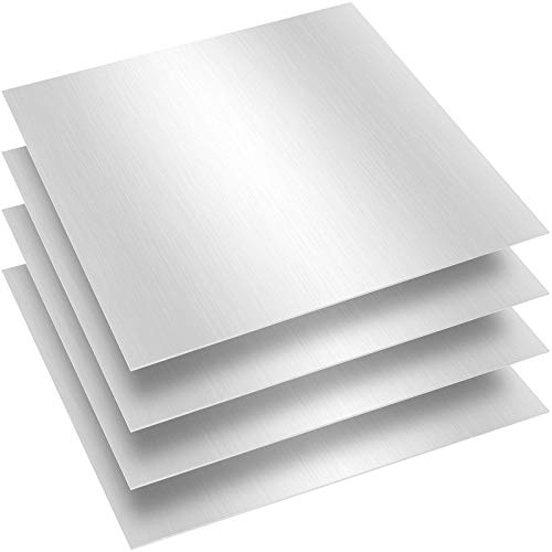 KOHAND 4 Pack 6061 T6 Aluminum Sheet Metal, 12x12x1/16 Inch Plain...