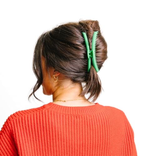 KAXI Hold Everything Original Hair Claw for Thick & Thin Hair (Emerald Green)