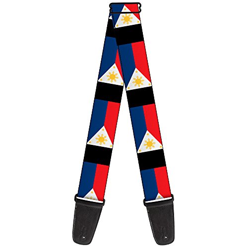 Buckle-down Sangle de guitare Philippines Flags - Les Beatles, Paul McCartney, John Lennon, RIngo Starr, George Harrison Buckle-down Sangle de guitare Philippines Flags