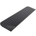 ScinoTec 1.5" High Solid Rubber Power Wheelchair Scooter Threshold Ramp Doorway 1 Pack 43.3" x 13" x 1.5"(H) (1.5" Rise, 1 Pack-Black)