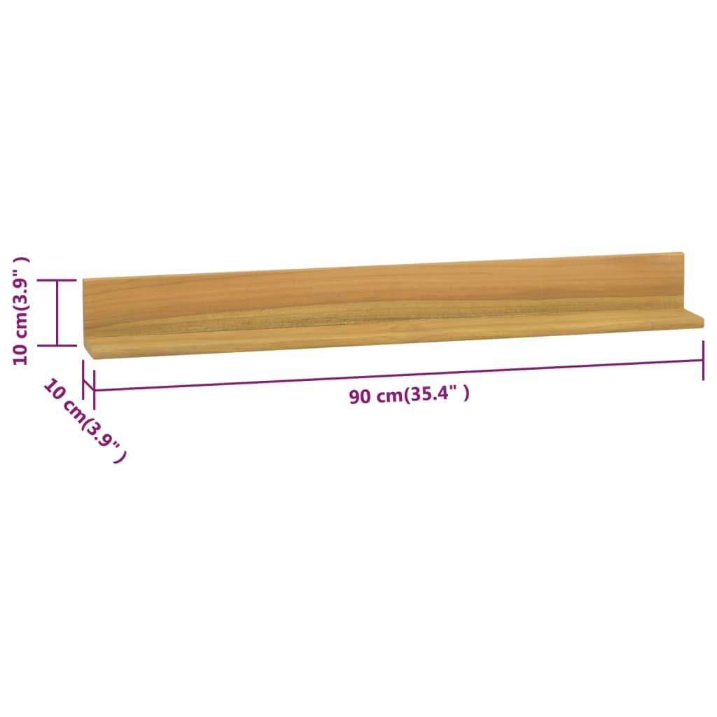 Estantería de pared de madera maciza de teca – Estantería flotante para baño, salón y dormitorio – Diseño robusto con vetas de madera natural