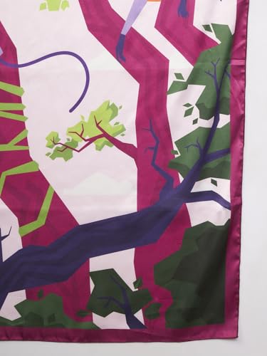 Image of Ravaiyaa - Attitude is everything Women Silk Digital Print Large Square Scarf Breathable Lightweight Neckerchief Printed Headscarf 40 inch x 40 inch Inch