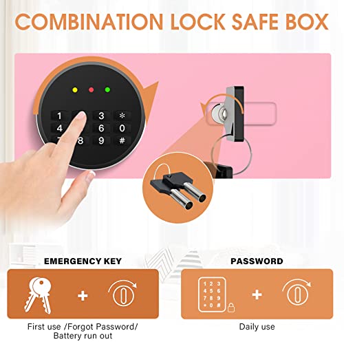 0.5 Cubic Small Home Safe Fireproof Waterproof, Fireproof Safe With Digital Keypad Key, Security Safe Box For Firearm Medicine Money Documents Valuables #TOP1