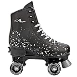 RAVEN Rollschuhe Roller Skates Serena Mint/Pink, Noa Black, Mides (Noa Black (LED Rollen), 35-38 (22,5cm-24cm))