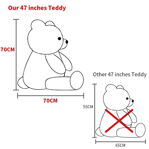 Image of MaoGoLan Giant Grey Teddy Bear 47 inch 4 feet Large Stuffed Gray Teddy Bears Stuffed Animals for Girlfriend Children