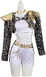 Huntrix Disfraz de niña Mira Zoey Rumi Cosplay Disfraz Negro Uniforme Completo Set Halloween Fiesta Traje