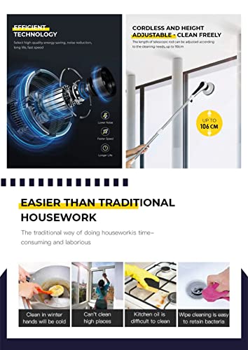 Spherewave - Cleanwave Cordless Electric Spin Scrubber With 10 Replaceable Brush Heads - Usb-C Rechargeable - Ipx7 Waterproof - Multipurpose Power Cleaning Brush With Extendable Handle #TOP3