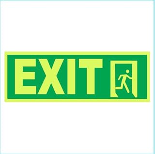 Exit Way Right Glow Sign Emergency fire Safety Radium Night Light illuminations PVC Waterproof Sign Sticker | Wall Stickers Price In India