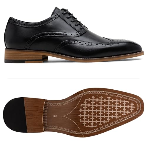 Jousen Mens Dress Shoes Leather Oxford Derby Shoe Formal Brogue Wingtip Dress Shoes for Men3