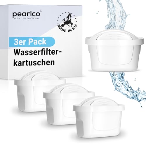 PearlCo unimax+ Wasserfilter-Kartuschen, kompatibel mit Brita Maxtra+, Maxtra Style Marella Cool Mavea Pack 3