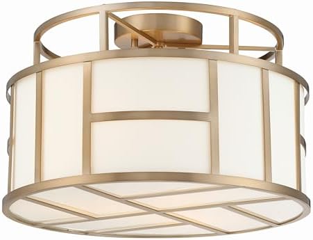Crystorama Libby Langdon Danielson 3 Light Vibrant Gold Semi Flush Mount