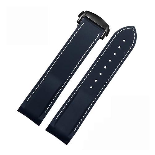 Bracelet de montre caoutchouc silicone 20 mm 22 mm noir bleu Omega Seamaster