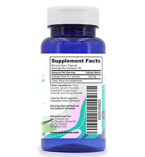 Eco Chacras Valerian Root Capsules – 250 Mg | Valeriana Officinalis Extract For Men And Women – 60 Capsules. #TOP1