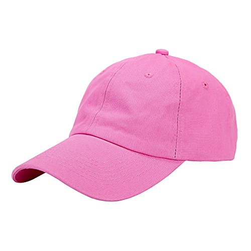 Women's Vintage Classic Baseball Caps Washed Cotton Plain Color Low Profile Snapback Adjustable Trucker Hats Fuchsia Pink #TOP5