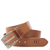  LECONI Ledergürtel für Damen & Herren Gürtel Vintage-Look 3,8cm breit dickes Büffel-Leder rustikal, pflanzlich gegerbt, vintage-braun LE8002  100cm