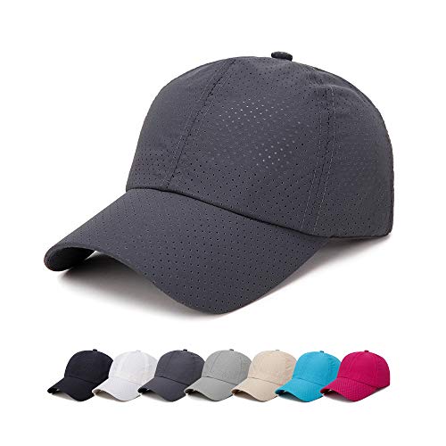 Yumeno Unisex Breathable Quick Dry Baseball Cap Summer Adjustable Lightweight Sports Running Hat Mesh Trucker Cap (Grey 1) #TOP27