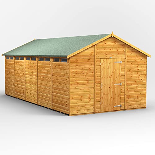 Image of Powersheds High Grade Premium Wooden Apex Security Shed with PVC Window sills, made from 12mm extra thick Timber & Toughened Glass, for Storage & other Outdoor Needs