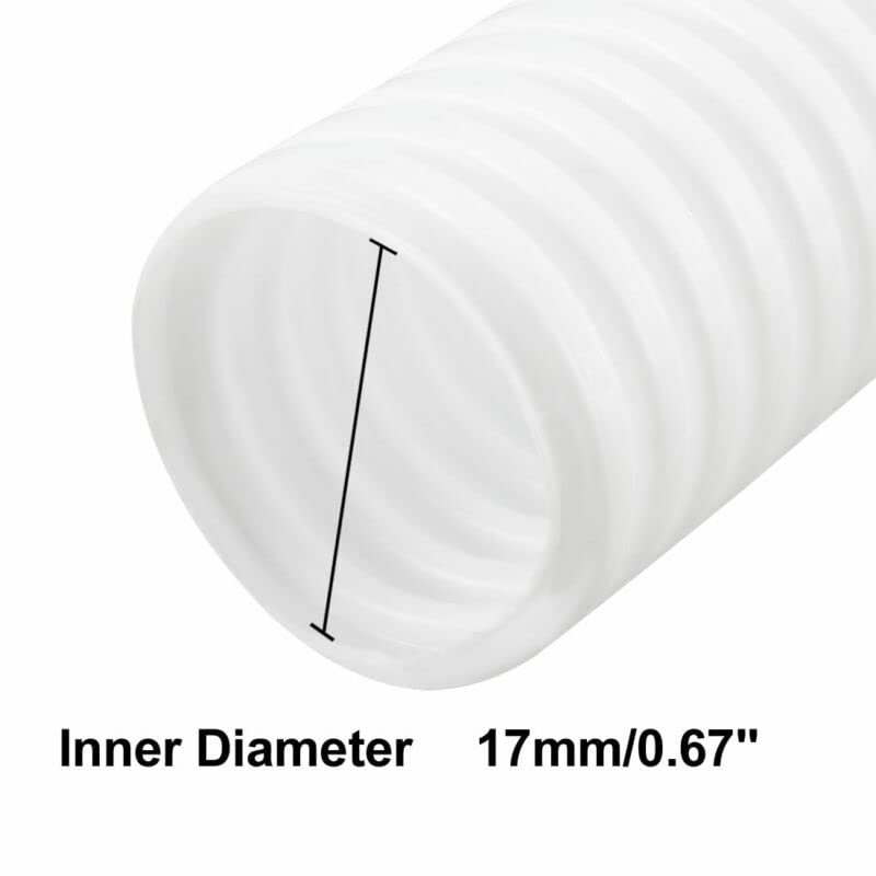Tool parts 7 M 17 x 21 Mm PP Flexible Corrugated Conduit Tube for Garden - Office White