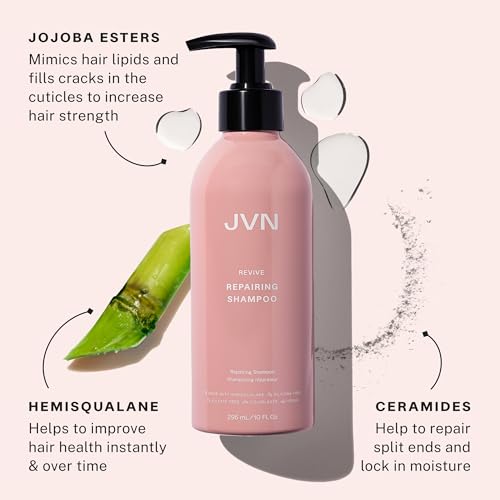 JVN Revive Repairing Shampoo, Instantly Strengthening and Deeply Nourishing Shampoo for Damaged Hair, Dry Hair Shampoo, Sulfate-Free, Silicone-Free, (10 Fl Oz) - Image 5