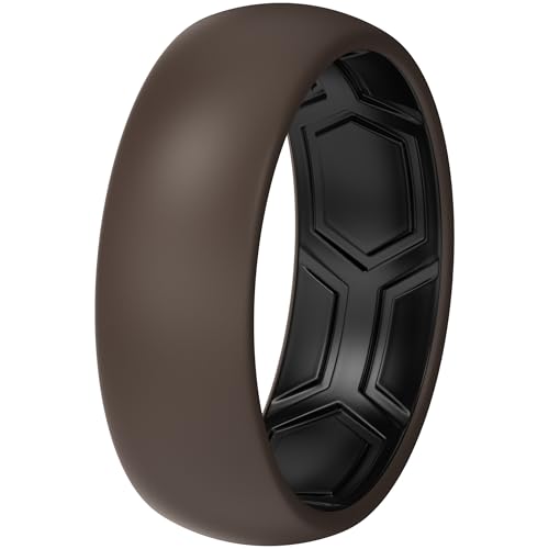 ThunderFit Silicone Rings for Him and Her, Rubber Wedding Engagement Bands Unisex, 1.8mm Thick in 4mm & 8mm Widths