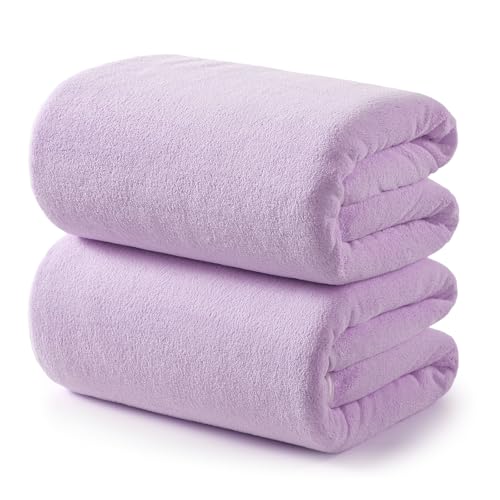 REDKISS 2 Pack Microfiber Extra Large Bath Sheets, 35 x 70 Inches, 670G, Soft and Absorbent, Quick Dry Oversized Bath Towels, Perfect for Bathroom, Plush Shower Towels for Spa, Gym & Hotel, Purple