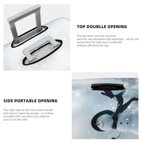 Christmas Happy Snowman Print Suitcase Cover Luggage Protector Washable Elastic Fashionable Travel Gear Cover 5