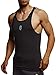 Leif Nelson Sport Canotta per Uomo Camicia Fitness Maschile da allenare LN-8284 Nero Turchese Small