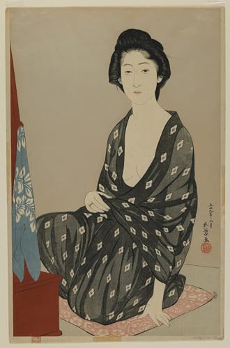 Peinture Moderne sur Toile Femme en Robe d'Été Taisho Fine Art pour Décoration Noble