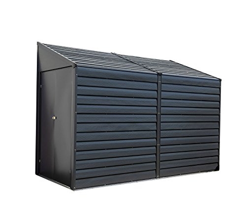 Preisvergleich Produktbild Spacemaker Metallgerätehaus Anlehnhaus, Fahrradgarage, Metallgartenhaus grau / / 295x124x208 cm / / Gartenhütte