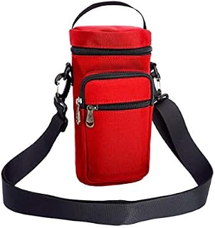 Water Bottle Holder Carrier Pouch,Fits 50oz Bottles,Tactical Molle Bottle Bag with Adjustable Padded Shoulder Strap and Phone Card Pockets for Walking and Hiking