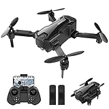 Tecnock Drohne mit Kamera, 1080P FPV Mini Drohnen für Kinder Erwachsene Anfänger, RC Quadcopter mit Höhe Halten, Lokalisierung des optischen Flusses, Selfie, 3D Flips, Kopfloser Modus, 2 Batterien