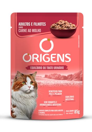 Sachê Origens Para Gato Adulto e Filhote Carne ao Molho 85g
