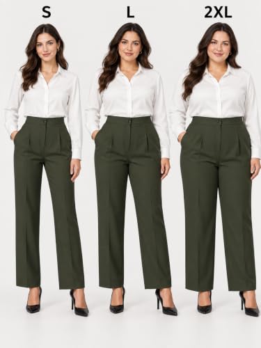 Image of Leriya Fashion Formal Pants for Women Office Wear |Trousers for Women - Straight Pants for Woman Formal Pant for Woman, Stretch Lycra Workwear Trousers