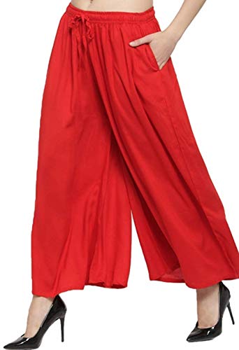 Image of TNQ Full Flared Cotton Palazzo Pants || Gold Print Printed Sharara Garara || Ethnic Or Casual Wear