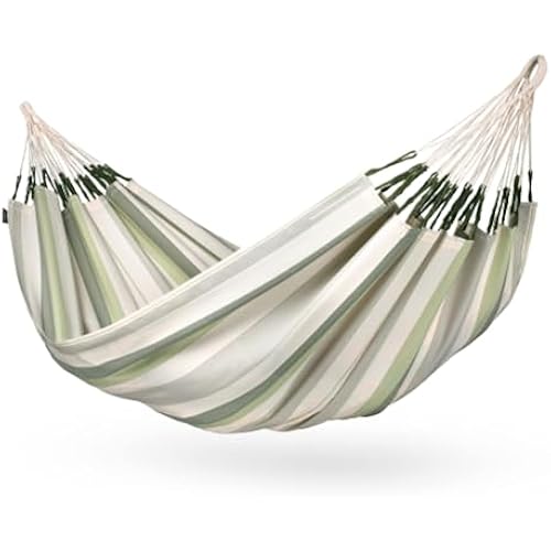 LA SIESTA Brisa Kingsize Outdoor Hammock — Colombian-Made Polypropylene, UV & Weather Resistant, for Backyard & Patio - Cedar