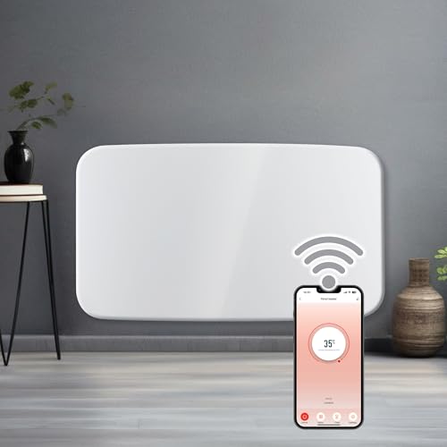 Futura 1500W Curved White WiFi Smart App Control Electric Radiator Heaters for Home, Electric Heater Setback Timer, Lot 20 & Advanced Thermostat Control, Electric Radiators Wall Mounted Only