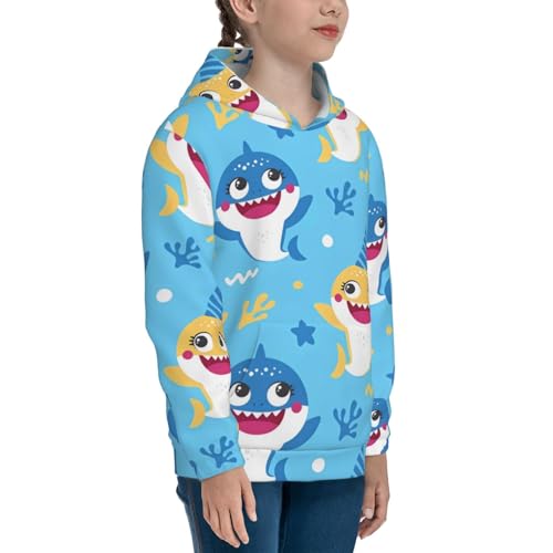 Cute Shark Kids Pullover Hoodies Boys Sweatshirts Girls Athletic Clothes with Pocket3