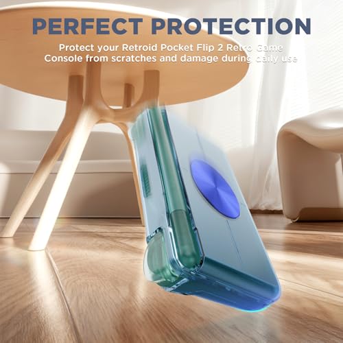 Image of for Retroid Pocket Flip 2 Retro Game Console Protective Case,Clear TPU Cover Compatible with Retroid Pocket Flip 2,Shockproof Drop-Proof Game Console Case Cover (Clear Blue)