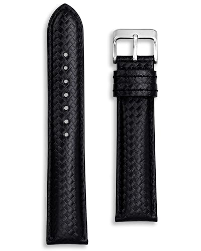 Bracelet de montre en cuir de fibre de carbone pour remplacer un bracelet usé 20mm 22mm