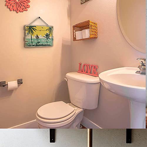 Wood Beach Decor Bathroom Wall Decor of Beach Sign Plaque Beach Wall Decor Bathroom Beach Decor Size 8x12 Inches Wall Decorations - Image 5