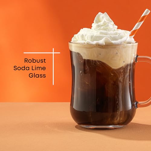 Tasse à café en verre 450 ml JoyJolt (lot de 6 grande taille) - 4